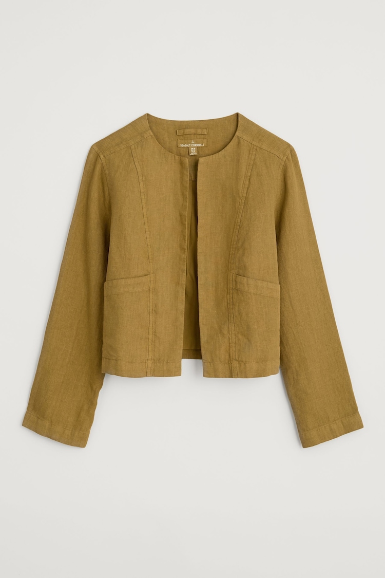 Seasalt Cornwall Green Country Lane Linen Jacket - Image 1 of 1 Seasalt Cornwall Green Country Lane Linen Jacket - Image 1 of 1