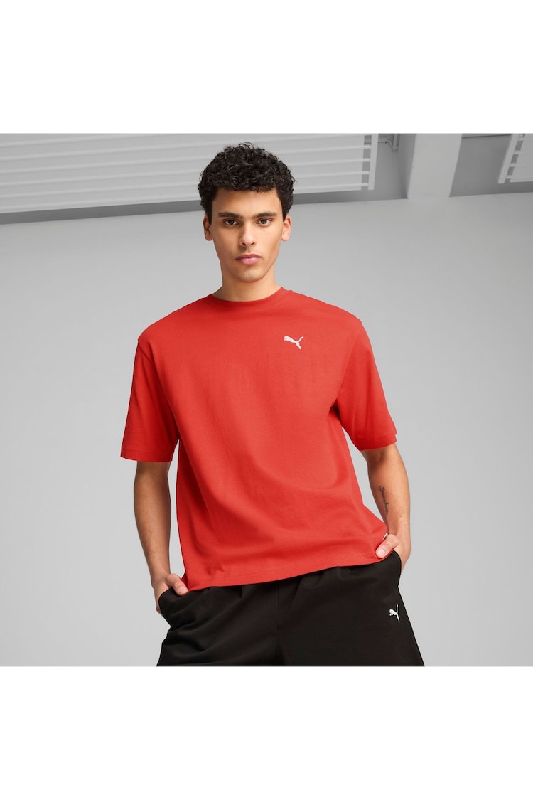 Puma Red Mens Wardrobe Ess Boxy T-Shirt - Image 1 of 1