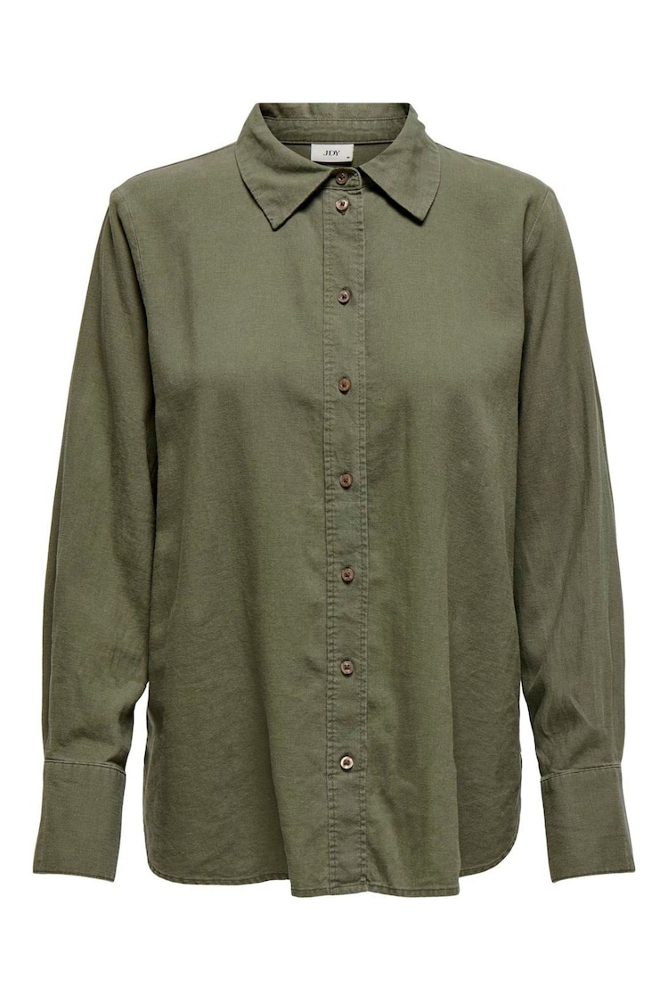 JDY Green Linen Blend Loose Shirt - Image 1 of 1