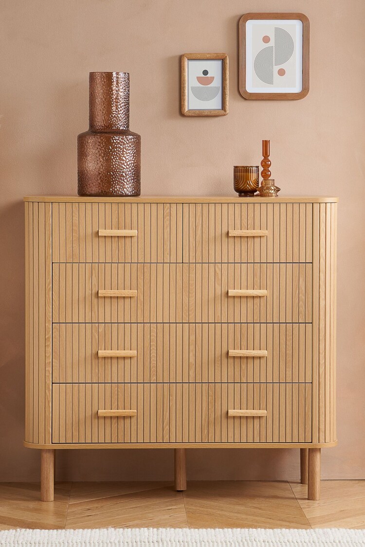 Birlea Brown Axel 5 Drawer Fluted Chest - Image 1 of 1