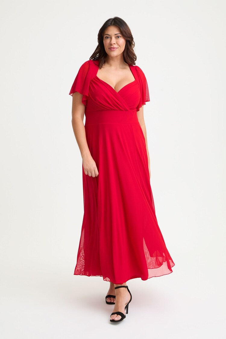 Scarlett & Jo Red Kemi Bolero Wrap Bodice Maxi Gown - Image 1 of 1