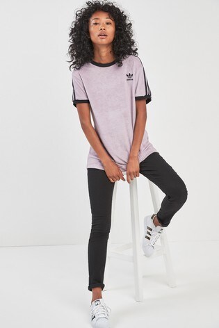 Buy adidas Originals Lilac Soft Vision 3 Stripe Tee from Buy adidas Originals Lilac Soft Vision 3 Stripe Tee from