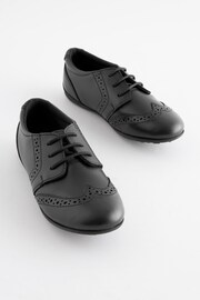 Black Wide Fit (G) School Leather Lace-Up Brogues - Image 1 of 7
