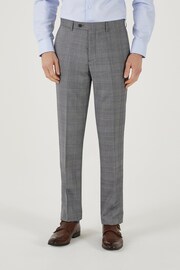 Skopes Buxton Grey Check Tailored Fit Suit Trousers - Image 1 of 4