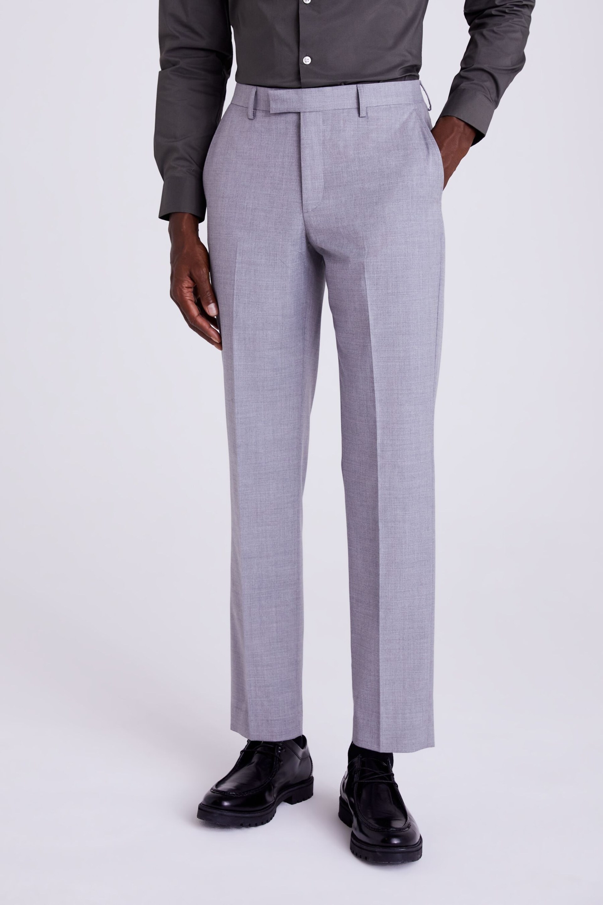 Grey Stretch Suit: Trousers - Image 1 of 3