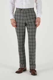 Skopes Tatton Grey Brown Check Tailored Fit Suit Trousers - Image 1 of 5