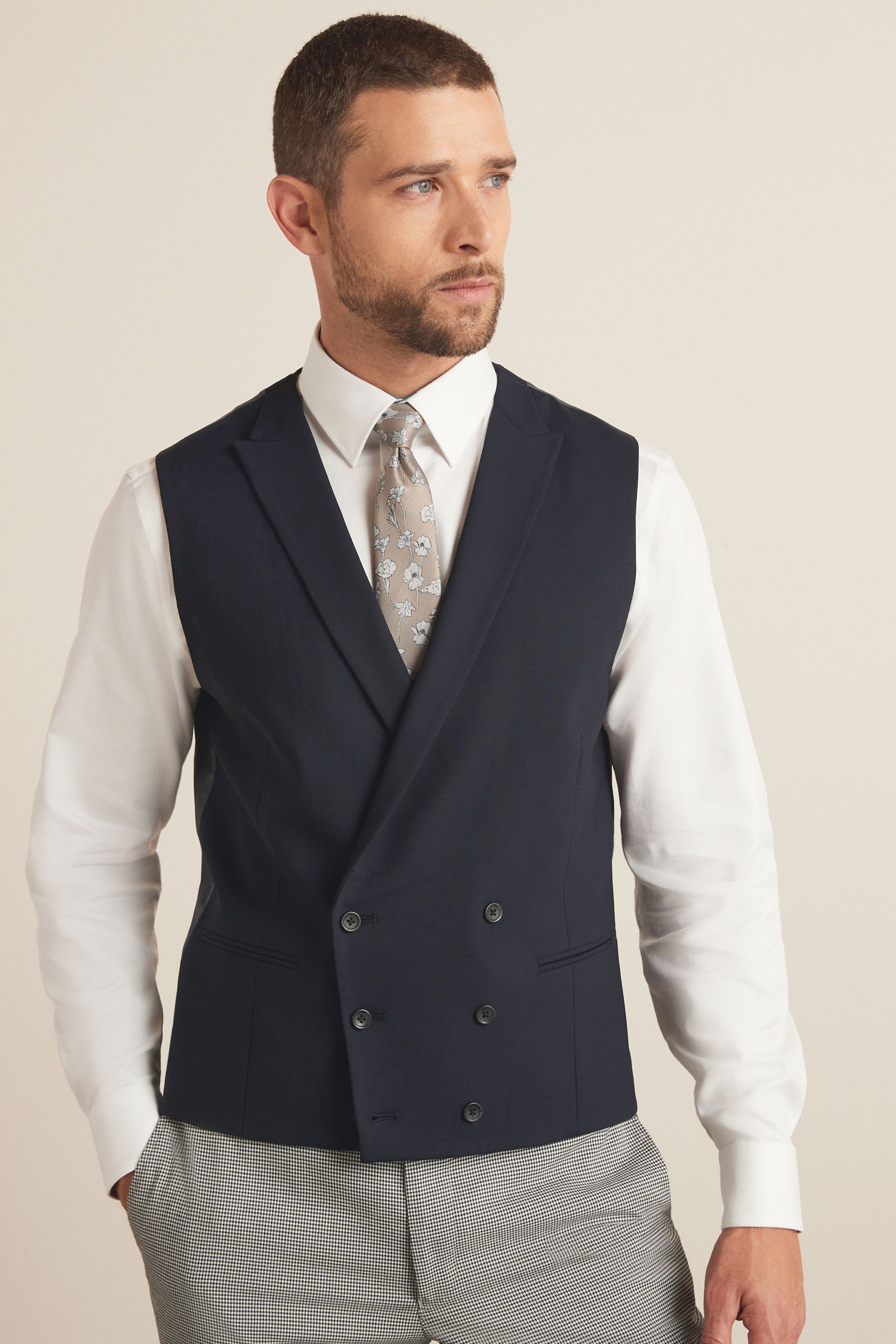 Wool double breasted morning waistcoat top