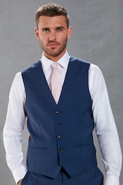 Bright Blue Signature Tollegno Wool Suit Waistcoat - Image 1 of 10