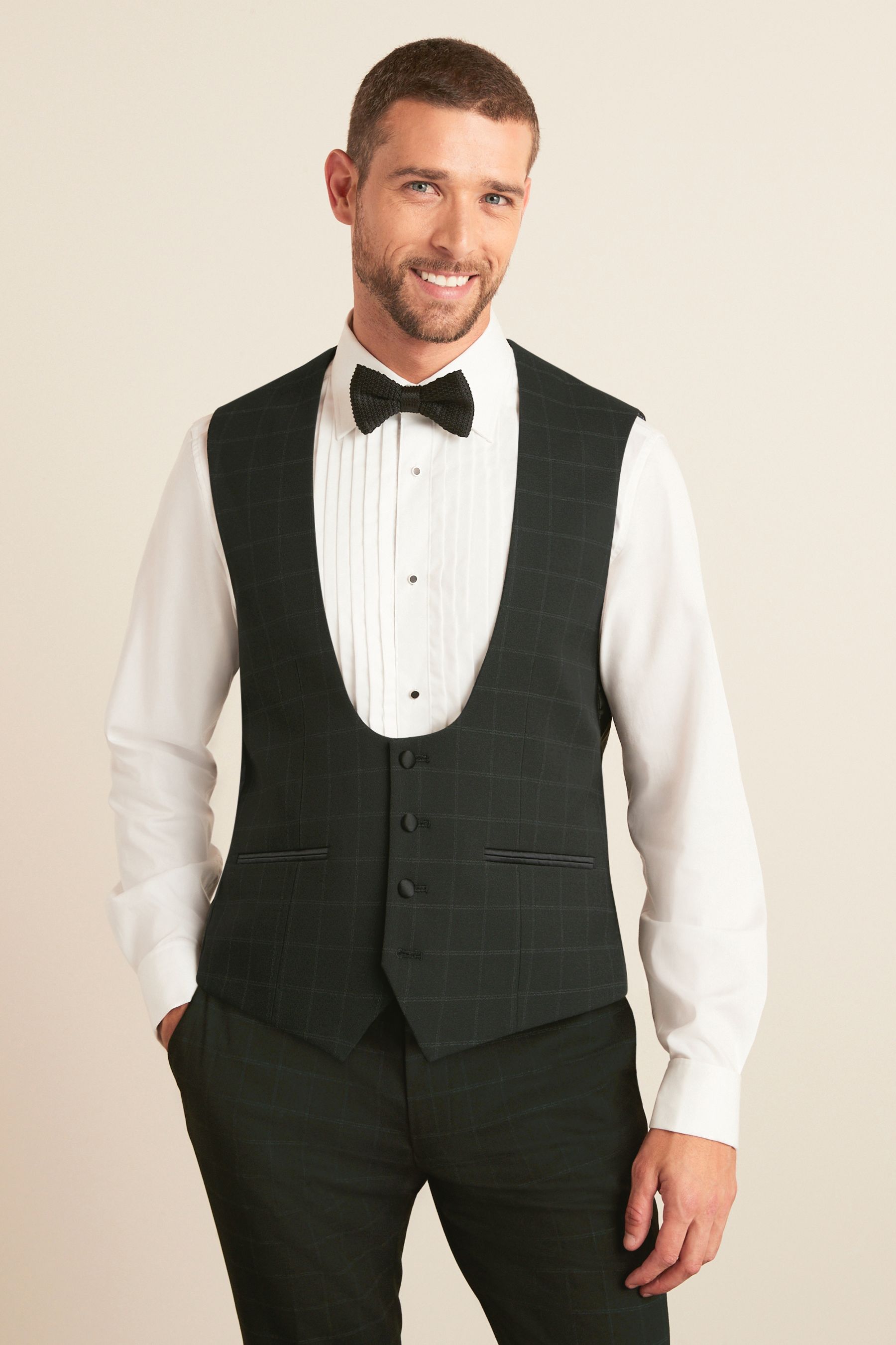 Buy Noir Gilet de smoking a carreaux from Next Luxembourg