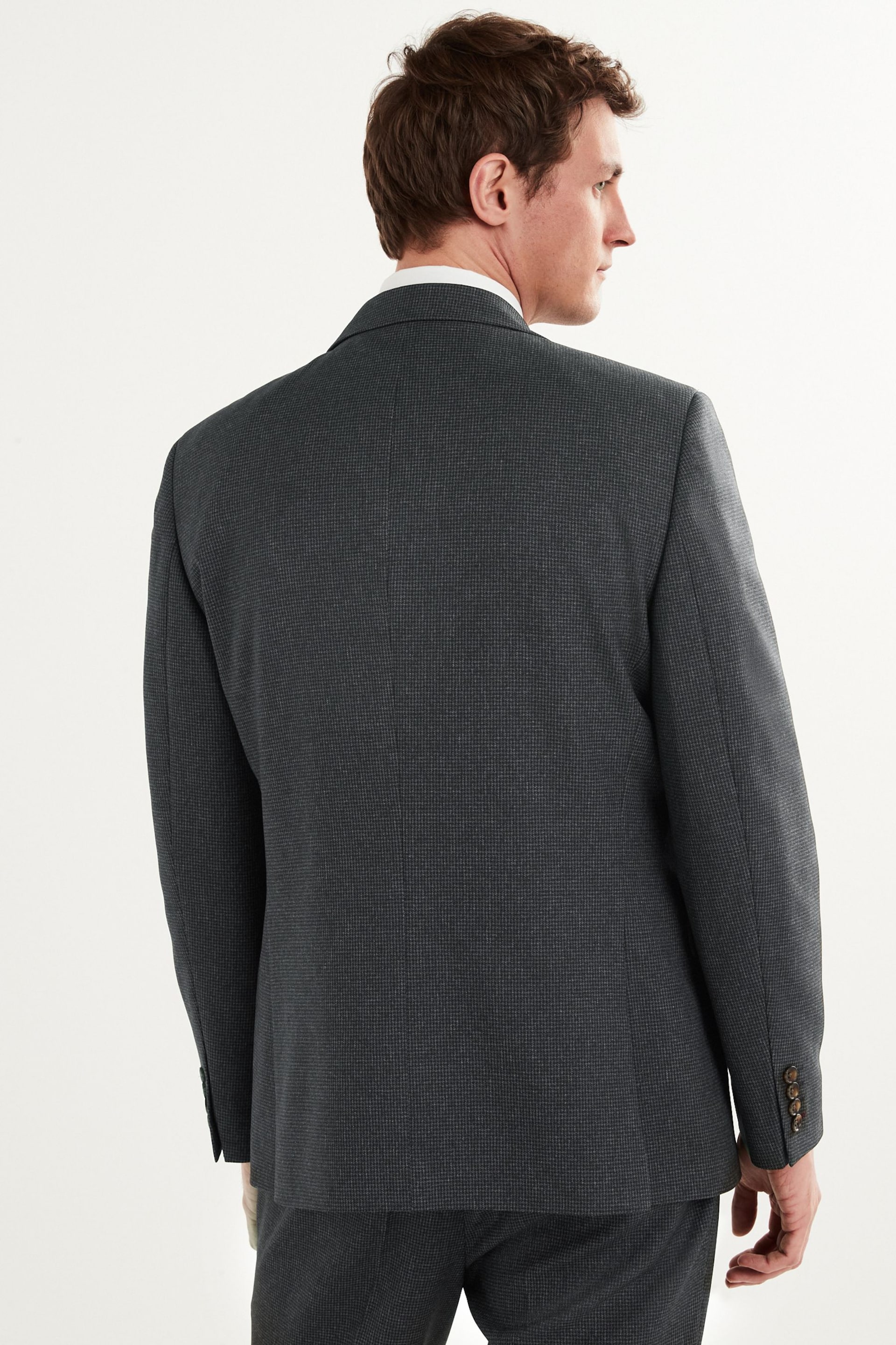 Charcoal Grey Puppytooth Suit Jacket - Image 4 of 13