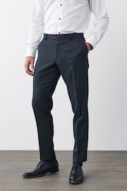 Navy Blue Slim Slim fit Puppytooth Fabric Suit: Trousers - Image 1 of 7