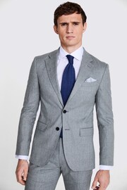 MOSS Slim Fit Grey Flannel Jacket - Image 1 of 5