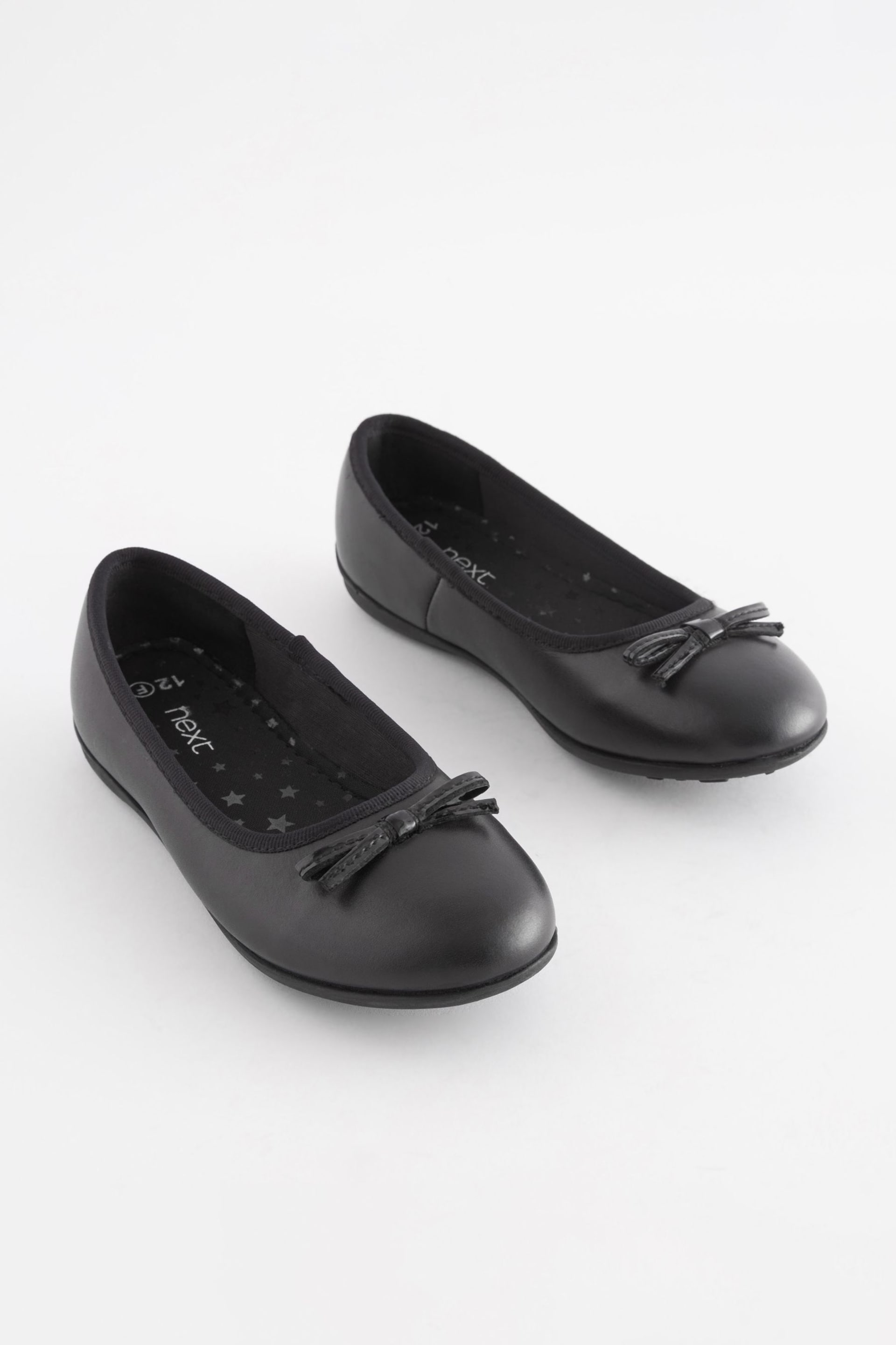 Black Wide Fit (G) School Leather Ballet Shoes - Image 1 of 5