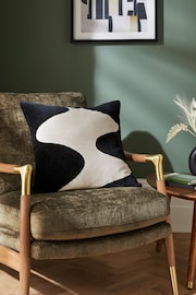 Black/White 50 x 50cm Wave Cushion - Image 1 of 6