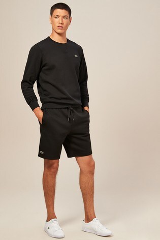 lacoste fleece shorts black
