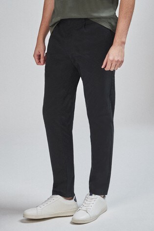 Buy Black Tapered Slim Fit Pleat Front Chinos From The Next Uk Online Shop