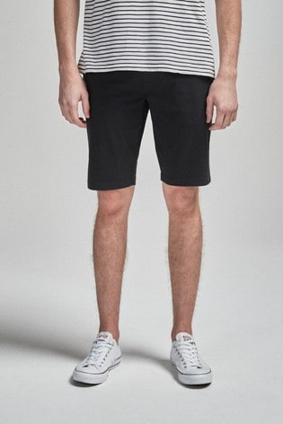 black slim shorts