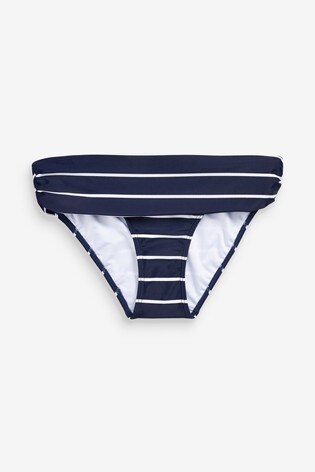 navy roll top bikini bottoms