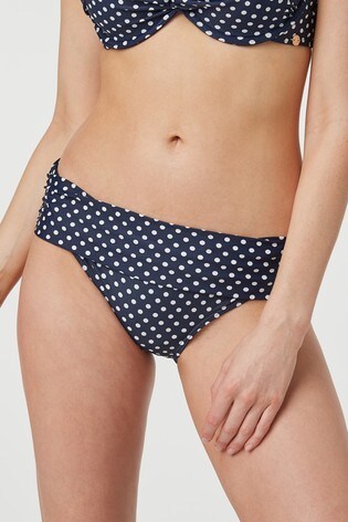 navy roll top bikini bottoms