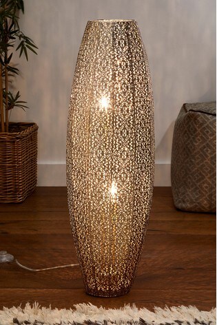 gold moroccan floor lamp