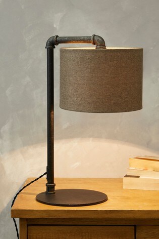 black pipe table lamp