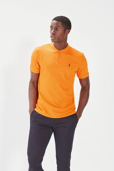 grey pique polo