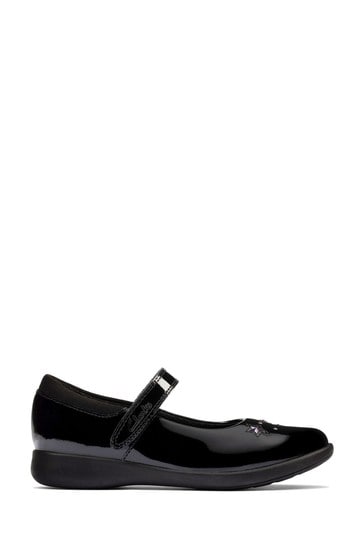 clarks black shiny shoes