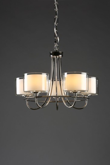 Light Chandelier And Glass Shades, 5 Light Chandelier With Glass Shades