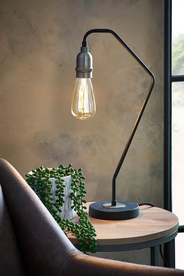 Brooklyn Table Lamp From The Next, Black Industrial Bedside Table Lamp