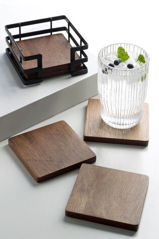 Coasters Buy Set of 4 Wooden Bronx Coasters from the Next UK online shop