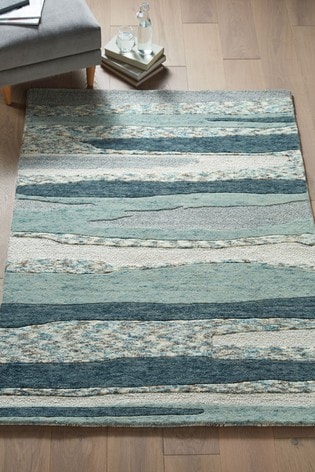 Teal Blue Marly Stripe Rug From The, Teal Blue Rugs