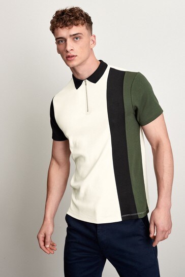 zip neck polo shirt