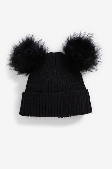 Hat with 2 pom poms Outlet