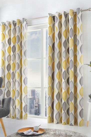 Fusion Lennox Ogee Eyelet Curtains From The Next Uk Fusion Lennox Ogee Eyelet Curtains, Yellow And Grey Shower Curtain Uk