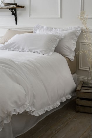 Ruffle Edge Duvet Cover And, How To Iron A Single Duvet Cover Uk