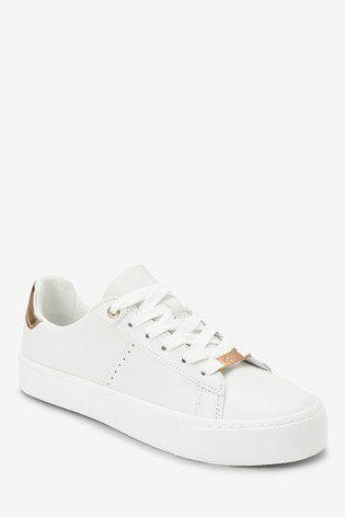 white rose gold trainers