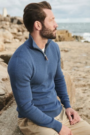 next zip neck jumper
