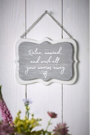 Relax Bathroom Hanging Sign From, Hanging Bathroom Sign