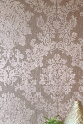 Buy Foil Damask Wallpaper By Arthouse From The Next Uk Online Shop Shown here in pink with silver glitter detailing. foil damask wallpaper by arthouse