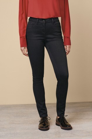 red and black skinny jeans