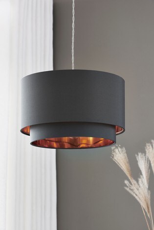 Rico Grey And Copper 2 Tier Easy Fit Shade From The Next Uk - Orange Lamp Shade Next Rico Grey And Copper 2 Tier Easy Fit Shade From The Next Uk - Orange Lamp Shade Next