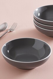 Charcoal Grey Warwick Set of 4 Pasta Bowls - Image 1 of 4