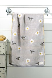 Grey Bee And Daisy 100% Cotton Towel - Image 1 of 5