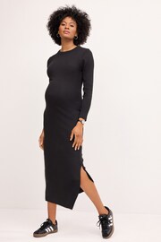 Black Maternity Long Sleeve Dress - Image 1 of 8