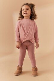 Pink Ribbed Top & Legging Set (3mths-7yrs) - Image 1 of 7