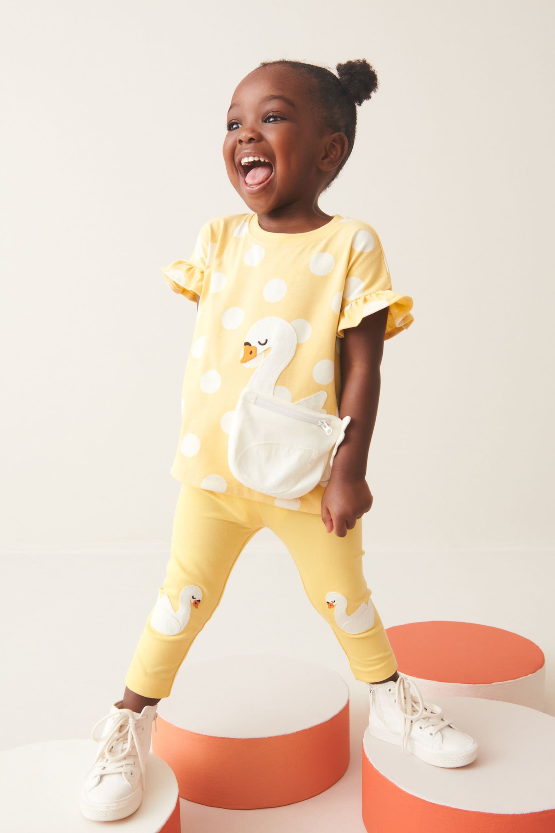 Yellow Embroidered Leggings (3mths-7yrs) - Image 1 of 8