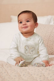 Ecru Butterfly Daddy Family Sleepsuit (0-2yrs) - Image 1 of 7