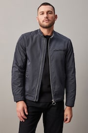 Blue Shower Resistant Racer Jacket - Image 1 of 17