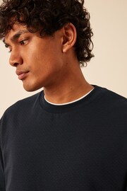 Navy Textured T-Shirt - Image 1 of 9