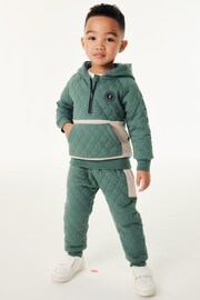 Baker by Ted Baker Green Quilted Hoodie and Jogger Set - Image 1 of 12
